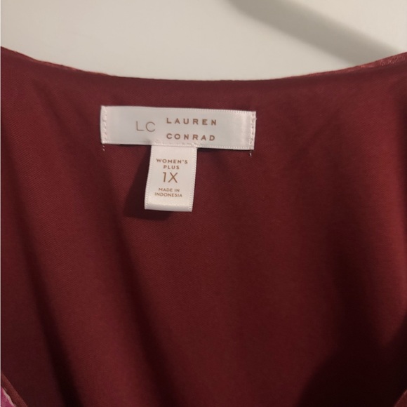 Lauren Conrad Pink Floral Sequin Wrap Dress (1XL) - Picture 3 of 4